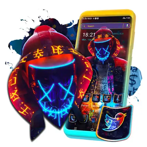 Play Neon Mask Man Launcher Theme APK Play Neon Mask Man Launcher Theme APK