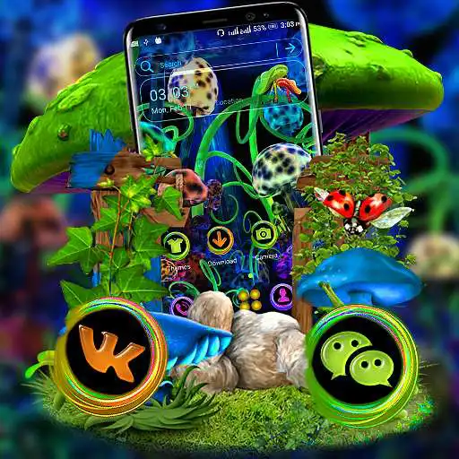Play Neon Mushroom Launcher Theme APK