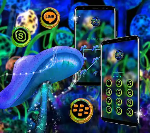 Play Neon Mushroom Launcher Theme as an online game Neon Mushroom Launcher Theme with UptoPlay
