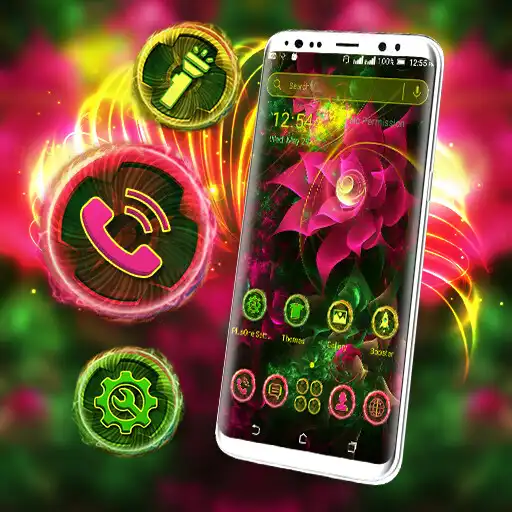 Play Neon Pink Flower Theme APK Play Neon Pink Flower Theme APK