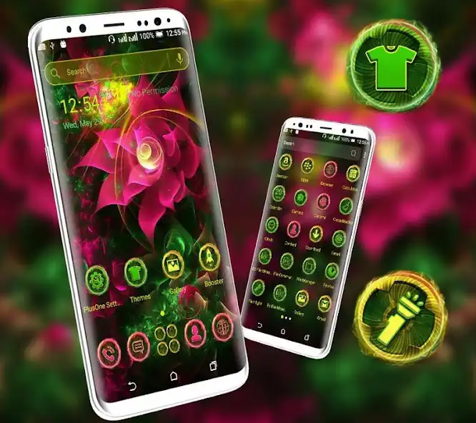 Play Neon Pink Flower Theme as an online game Neon Pink Flower Theme with UptoPlay