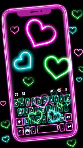 Play Neon Pop Hearts Keyboard Background  and enjoy Neon Pop Hearts Keyboard Background with UptoPlay