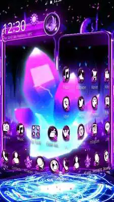 Play Neon Purple Crystal 3D Theme