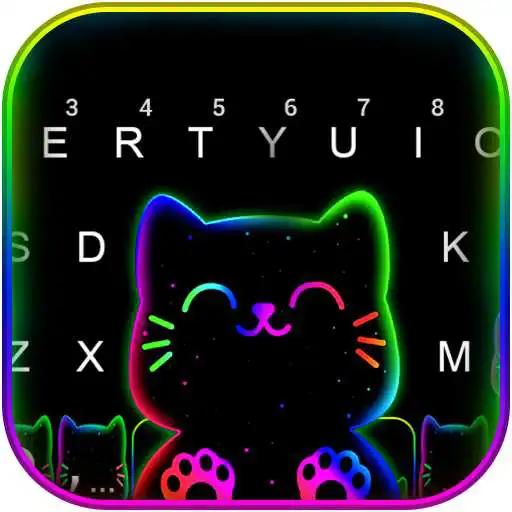 Play Neon Rainbow Cat Keyboard Theme APK