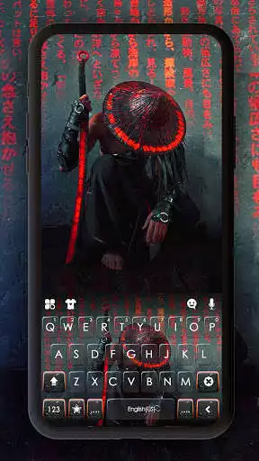 Play Neon Red Samurai Keyboard Background  and enjoy Neon Red Samurai Keyboard Background with UptoPlay