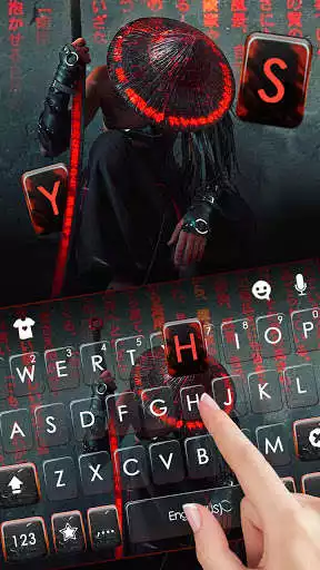 Play Neon Red Samurai Keyboard Background as an online game Neon Red Samurai Keyboard Background with UptoPlay