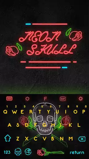 Play Neon Skull Keyboard Theme  and enjoy Neon Skull Keyboard Theme with UptoPlay