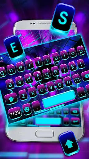 Play Neon Space Lights Keyboard Theme as an online game Neon Space Lights Keyboard Theme with UptoPlay