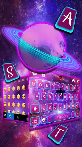 Play Neon Space Planet Keyboard Theme as an online game Neon Space Planet Keyboard Theme with UptoPlay