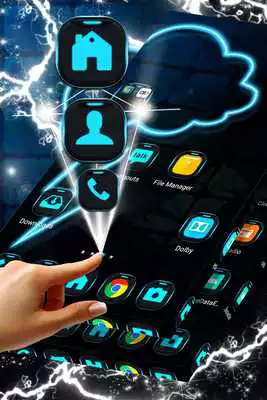 Play Neon Thunder Launcher Theme