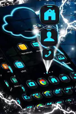 Play Neon Thunder Launcher Theme