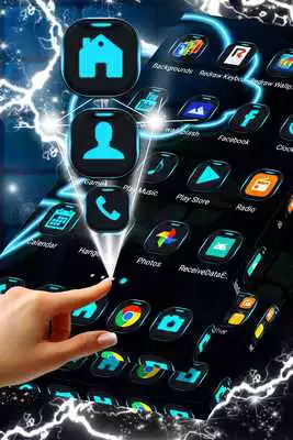 Play Neon Thunder Launcher Theme