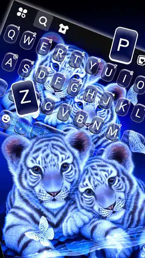 Play Neon Tiger Cubs Keyboard Background as an online game Neon Tiger Cubs Keyboard Background with UptoPlay