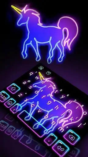 Play Neon Unicorn Keyboard Theme  and enjoy Neon Unicorn Keyboard Theme with UptoPlay