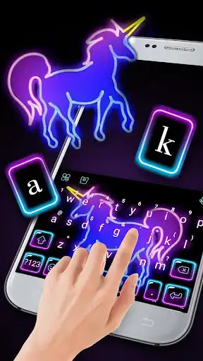Play Neon Unicorn Keyboard Theme as an online game Neon Unicorn Keyboard Theme with UptoPlay