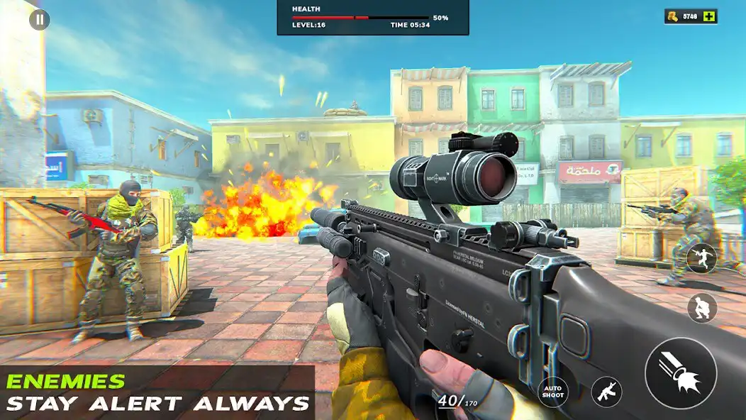 Play New Gun Simulation Games : Offline Shooting Games as an online game New Gun Simulation Games : Offline Shooting Games with UptoPlay