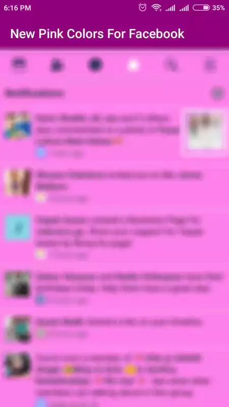 Play New Pink Colour For Facebook