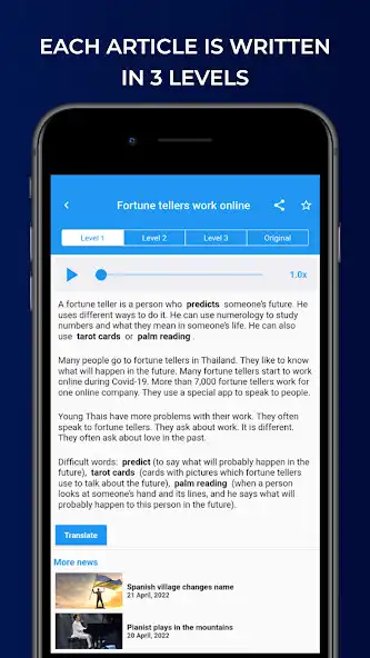 Play News in Levels: Learn English as an online game News in Levels: Learn English with UptoPlay