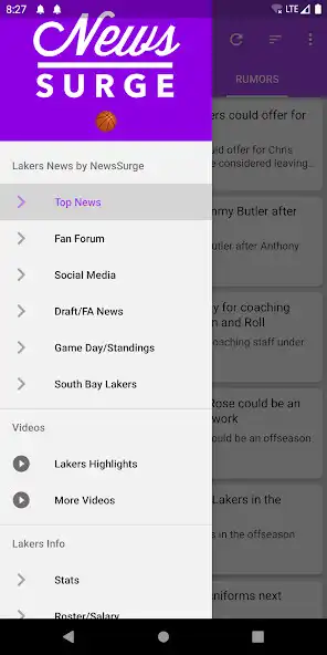 Play News Surge for Lakers Basketball  and enjoy News Surge for Lakers Basketball with UptoPlay