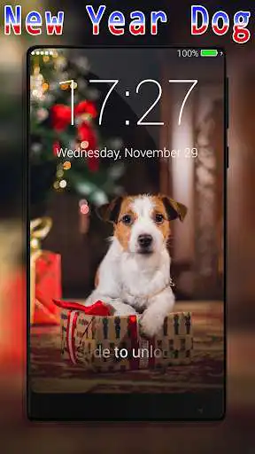 Play New Year Dog Lock Screen  and enjoy New Year Dog Lock Screen with UptoPlay