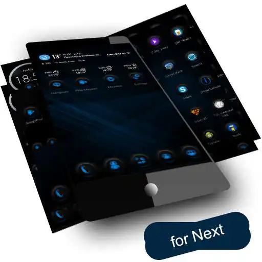 Free play online Next Launcher Theme RubberBlue  APK