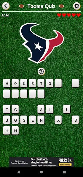 Play NFL Quiz as an online game NFL Quiz with UptoPlay