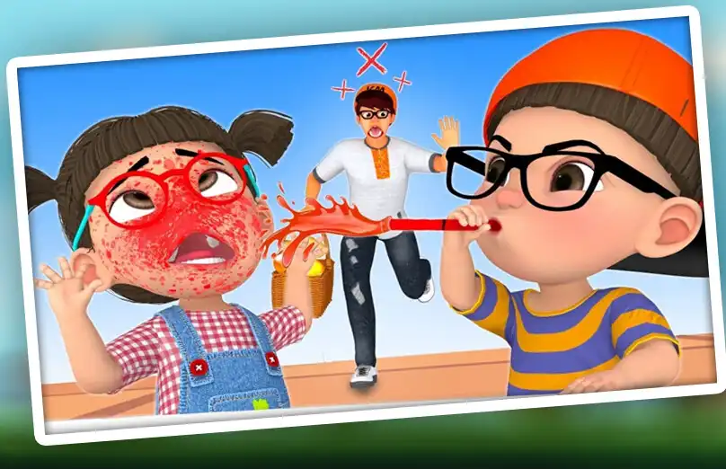 Play Nick and Tani : Scary Poo Game as an online game Nick and Tani : Scary Poo Game with UptoPlay