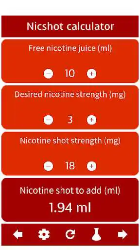 Play Nicotine Shot & E-Juice Mix Calculator  and enjoy Nicotine Shot & E-Juice Mix Calculator with UptoPlay