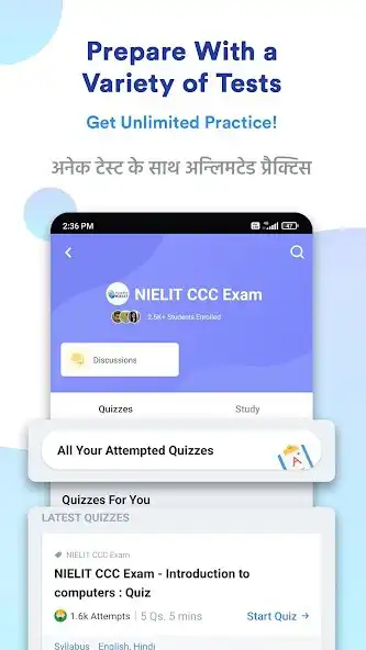 Play NIELIT CCC Exam: Mock Tests as an online game NIELIT CCC Exam: Mock Tests with UptoPlay