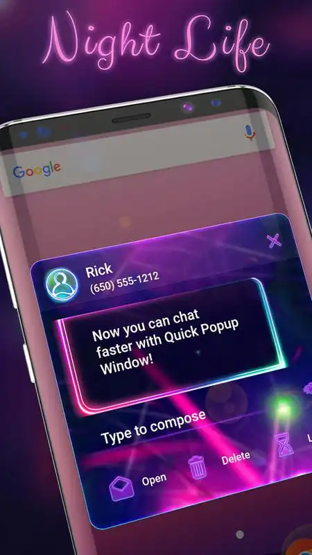 Play Night Life SMS Theme