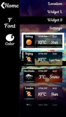 Play Night Sky Weather Widget