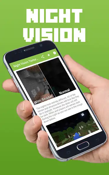 Play Night Vision Texture Pack MCPE  and enjoy Night Vision Texture Pack MCPE with UptoPlay