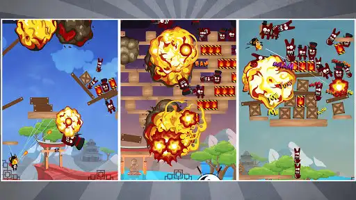 Play Ninja Bear: Slingshot Shooter as an online game Ninja Bear: Slingshot Shooter with UptoPlay