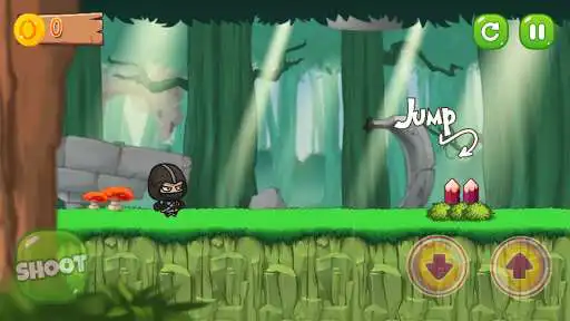Play Ninja Jungle Runner as an online game Ninja Jungle Runner with UptoPlay