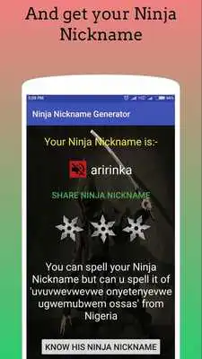 Play Ninja Nickname Generator