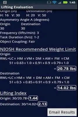Play NIOSH Lifting Index
