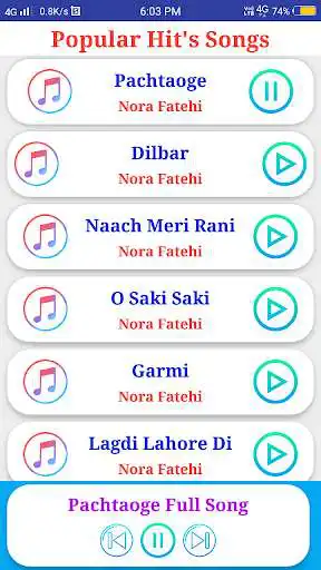 Play Nora Fatehi All Songs  and enjoy Nora Fatehi All Songs with UptoPlay