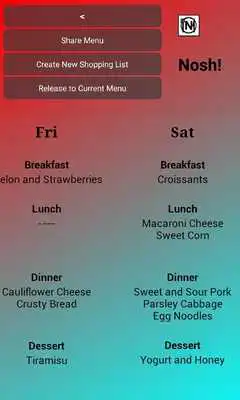 Play Nosh! Menu Planner Try It