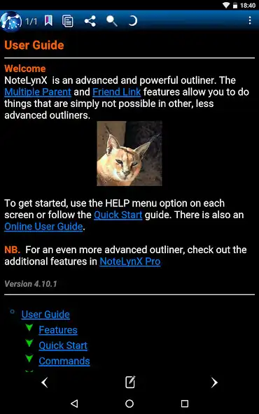 Play NoteLynX Pro Outliner Mindmap as an online game NoteLynX Pro Outliner Mindmap with UptoPlay