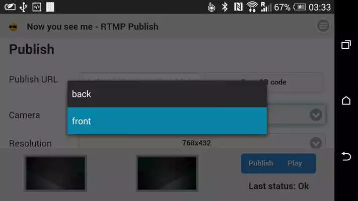 Play Now you see me -RTMP broadcast