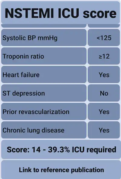 Play NSTEMI ICU risk score  and enjoy NSTEMI ICU risk score with UptoPlay