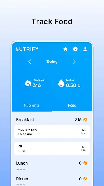 Play Nutrify - Nutrition Tracker as an online game Nutrify - Nutrition Tracker with UptoPlay