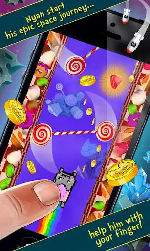 Play Nyan Cat: The Space Journey as an online game Nyan Cat: The Space Journey with UptoPlay