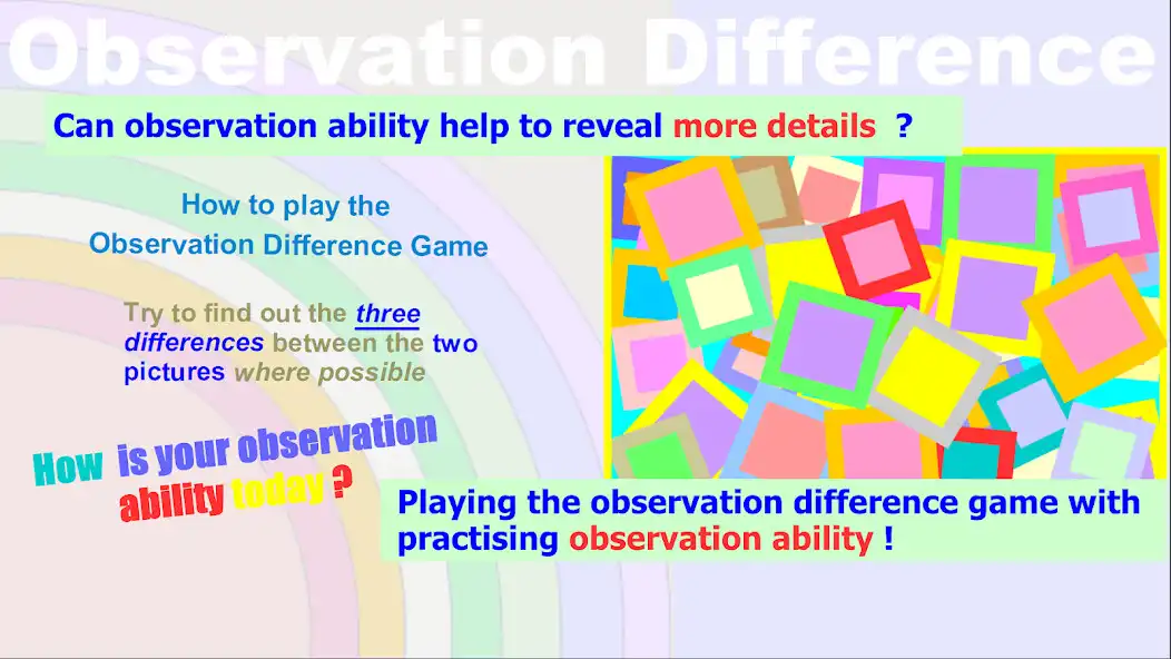 Play Observation Difference Game  and enjoy Observation Difference Game with UptoPlay