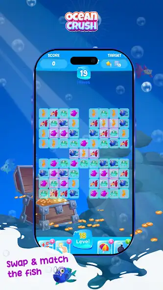 Play Ocean Crush Game - Match 3 as an online game Ocean Crush Game - Match 3 with UptoPlay