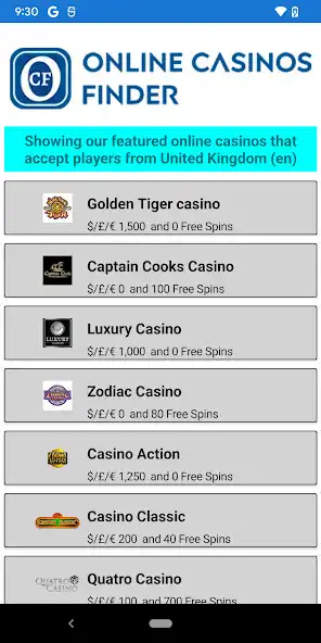 Play OCF - Online Casinos Finder as an online game OCF - Online Casinos Finder with UptoPlay