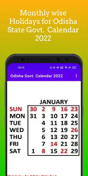 Play Odisha Govt Calendar 2022 as an online game Odisha Govt Calendar 2022 with UptoPlay