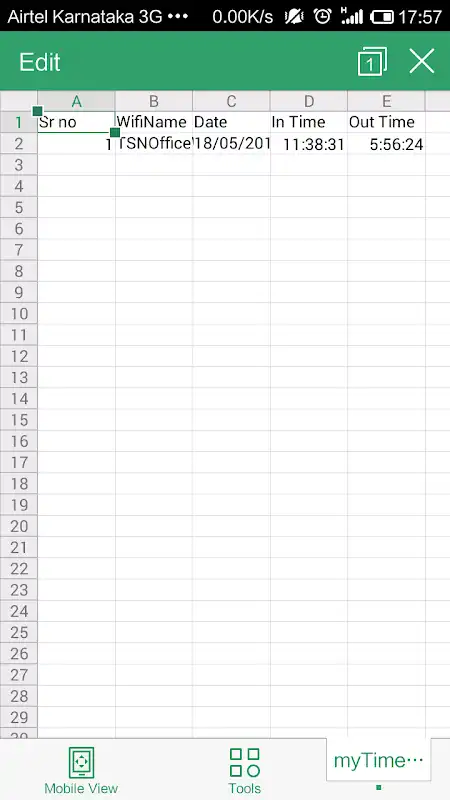 Play Office Wifi Time Sheet