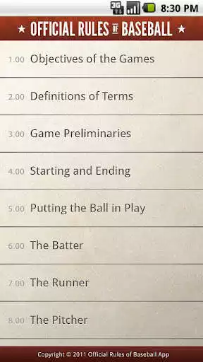 Play Official Rules of Baseball