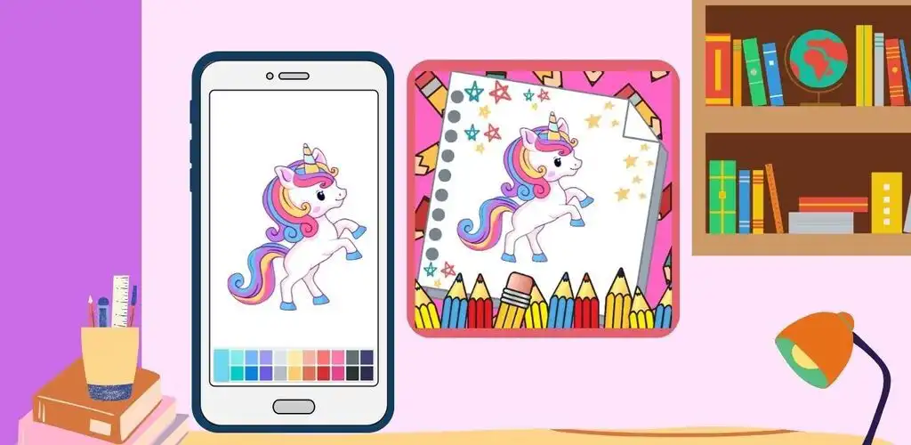 Play Offline Unicorn Coloring Book as an online game Offline Unicorn Coloring Book with UptoPlay